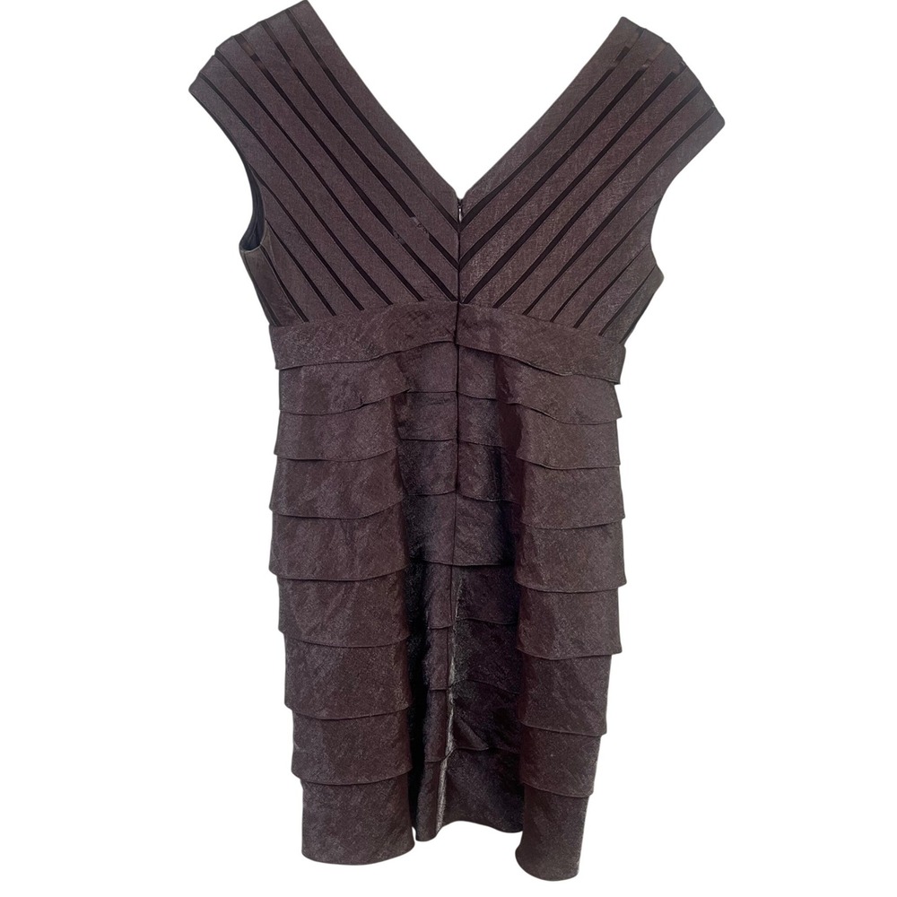 Adrianna Papell Metallic Bronze Sleeveless Bodycon Mini Cocktail Dress Size 8 - Picture 3 of 6